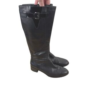 Cole Haan Womens Black Leather Knee High Riding Boots Size 6 B